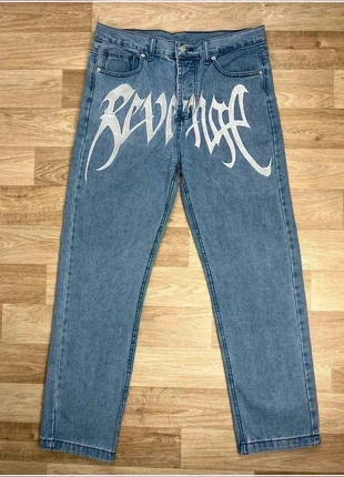Jeans pantalon baggy vintage coupe droite revenge style y2k bleu clair pour homme taille L, marque: Revenge, état: Très bon état, taille: L, 25,00 €, 26,95 € Protection acheteurs incluse
