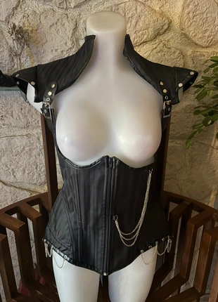 Zwart cyber/ steampunk harnas korset mt L, staat: Heel goed, maat: L / 40 / 12, € 17,50, € 19,08 inclusief Kopersbescherming Pro