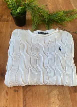 Pull Ralph Lauren torsadés blanc, marque: Ralph Lauren, état: Neuf sans étiquette, taille: M, 59,50 €, 63,18 € Protection acheteurs incluse