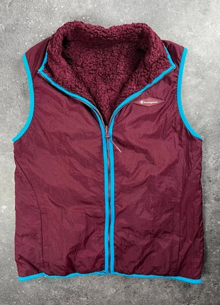 Gilet sans manches Champion bordeaux réversible doublure sherpa - M homme - polyester 2PL 87, merk: Champion, staat: Heel goed, maat: M, € 16,00, € 17,50 inclusief Kopersbescherming Pro