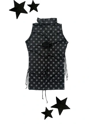 Haut col montant à pois grunge - Pièce faite à la commande, marque: Vintage Dressing, état: Très bon état, taille: S / 36 / 8, 39,00 €, 41,65 € Protection acheteurs incluse