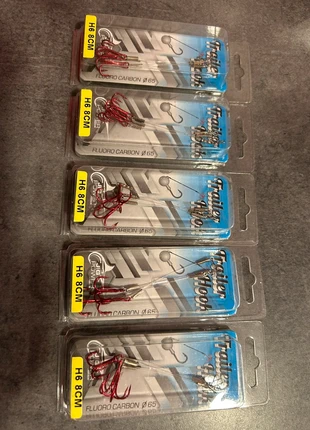 Lot de 5 boîtes hameçon trident H6 8cm, brand: trailer hook, condizioni: Nuovo con cartellino, €10.00, €11.20 include la Protezione acquisti