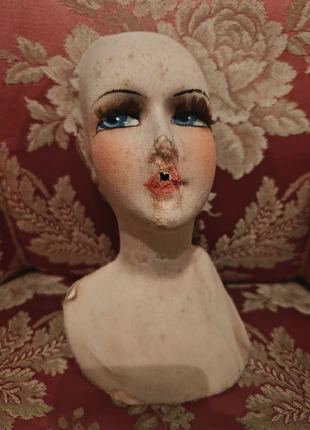 Boudoir doll hoofdje gevuld met stro  ., staat: Veelgebruikt, maat: Universeel, € 30,00, € 32,20 inclusief Kopersbescherming