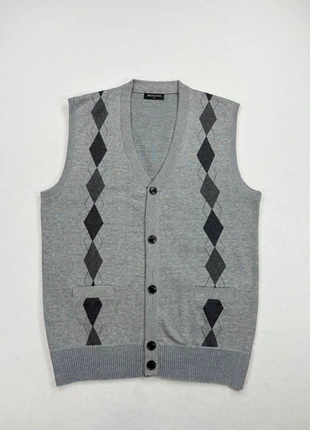 Gilet Sans Manches Vintage Y2K Argyle Gris Classique Tricot Léger - Taille XL, brand: Vintage Dressing, condition: Very good, size: XL, €21.90, €23.70 includes Buyer Protection Pro