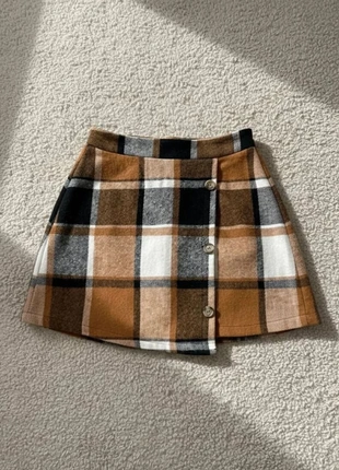 Jupe écossaise caramel à boutons, brand: Lune Claire, condition: Very good, size: S / 36 / 8, €37.99, €40.59 includes Buyer Protection