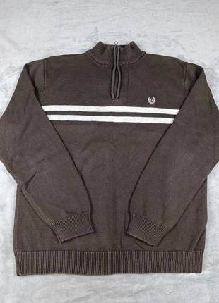 Pull marron col zippé Chaps L homme coton logo brodé old money vintage rayures blanches pu29, marque: CHAPS, état: Très bon état, taille: L, 29,00 €, 31,15 € Protection acheteurs (Pro) incluse