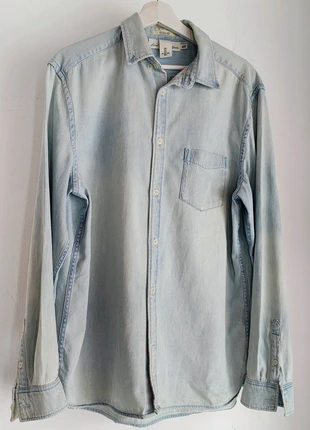 Camisa Vaquera H&M Regular Fit Denim Claro Lavado Talla L - Estilo Casual Atemporal, marca: H&M, estado: Muy bueno, tamaño: L, 2,00 €, 2,80 € Protección al comprador incluida