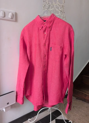 Belle chemise 100 % lin coloris corail Façonnable, marke: Façonnable, zustand: Sehr gut, größe: L, 13,00 €, 14,35 € inklusive Vinted-Käuferschutz