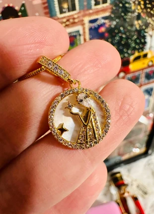 Pendentif Petit Prince – Or 18k plaqué, nacre naturelle & zirconium, brand: Fabrication Artisanale, condition: Very good, €22.50, €24.33 includes Buyer Protection Pro