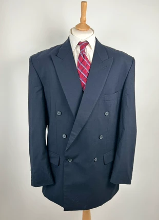 Veste/Blazer de Costume Croisé Bleu Marine - 100% Laine - Made in Germany - Taille 54 ou XL, brand: Vintage Dressing, condizioni: Ottime, taglia: 54, €32.00, €34.30 include la Protezione acquisti Pro