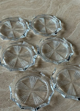 Set van 6 geslepen glazen onderzetters – crystal look vintage, marque: Vintage Chic, état: Très bon état, 9,95 €, 11,15 € Protection acheteurs incluse