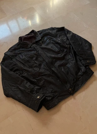 Leater Bomber Jacket Black Genuine Vintage High Quality Top Gym Aviator 80s Motorbike, marca: Vintage Dressing, estado: Muito bom, tamanho: S, €37.75, €40.34 inclui Proteção do Comprador