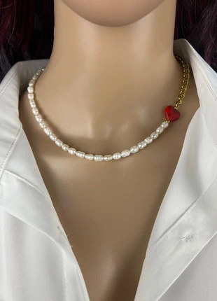 Handmade Murano Glass Heart & Freshwater Pearl Necklace, brand: Tendance, condition: Very good, €29.00, €31.15 includes Buyer Protection Pro