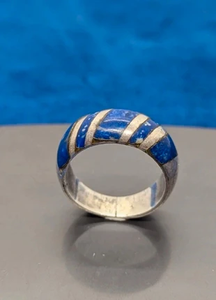 Bague jonc en argent et lapis-lazuli, marca: Argent, estado: Bom, tamanho: 18,1 mm Ø / 18,5, €20.00, €21.70 inclui Proteção do Comprador Pro