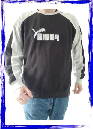 Crewneck/Sweat Vintage Puma blanc et noir taille L, marque: Puma, état: Bon état, taille: L, 28,00 €, 30,10 € Protection acheteurs incluse