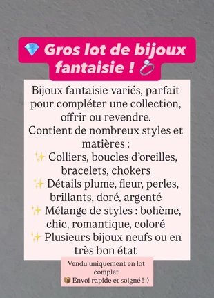 Bijoux fantaisie femme - NEUF, brand: Fantaisie, condition: New without tags, €60.00, €63.70 includes Buyer Protection