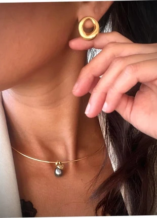 Boucles d’oreilles à puce modèle cercle élégance plaqué or, condition: Very good, €12.00, €13.30 includes Buyer Protection