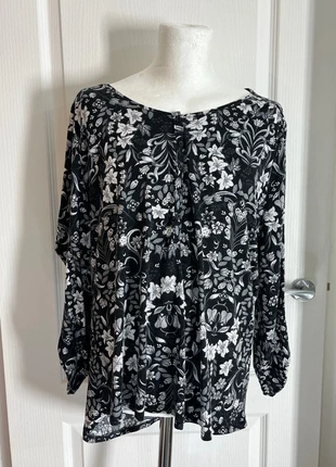 TU black floral relaxed top UK size 20 soft drape plus fit comfortable everyday British sty, brand: TU, condition: Very good, size: XL / UK 20-22, £3.99, £4.89 includes Buyer Protection