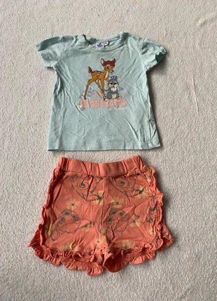 Ensemble bébé 6 mois – T-shirt turquoise Bambi & Panpan + short assorti – Très bon état Disney, marca: Disney, estado: Muito bom, tamanho: 6-9 meses / 68 cm, €6.00, €7.00 inclui Proteção do Comprador