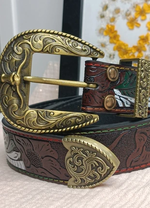 Ceinture rétro Américain vintage gravée, brand: Country, condition: New without tags, size: 95 cm, €14.10, €15.51 includes Buyer Protection