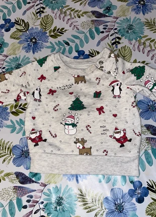 Felpa natalizia, condizioni: Ottime, taglia: 1-3 mesi / 56 cm, €1.00, €1.75 include la Protezione acquisti