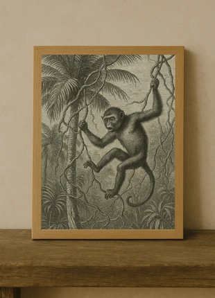 Affiche A4 - Thème jungle animaux singe, brand: HandyPixel, condition: Very good, €7.00, €8.05 includes Buyer Protection Pro