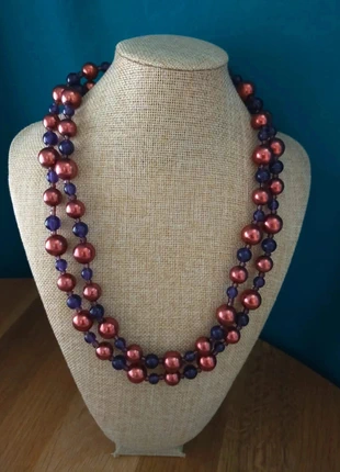 Collier bordeaux & violet double rang – Perles fantaisie – Élégance colorée, marque: Fantaisie, état: Très bon état, 14,00 €, 15,40 € Protection acheteurs (Pro) incluse