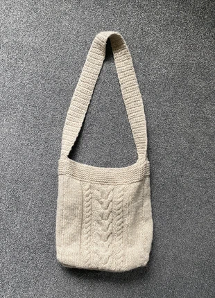 Braided Knit vintage handmade fleece shoulder bag, brand: Vintage, condition: Very good, £15.00, £16.45 includes Buyer Protection