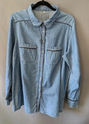 Chemise en jean coton Blancheporte taille 46 poches avant, marca: Blancheporte, estado: Bom, tamanho: XXXL / 46 / 18, €9.00, €10.15 inclui Proteção do Comprador