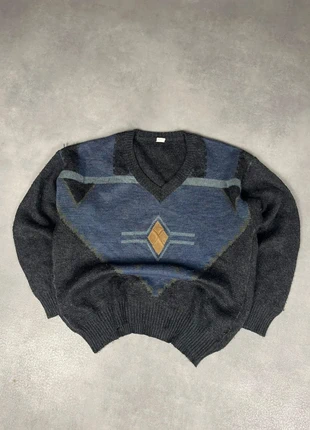 Pull col V maille vintage laine motifs multicolore patch M, marque: Vintage Dressing, état: Bon état, taille: M, 14,00 €, 15,40 € Protection acheteurs (Pro) incluse