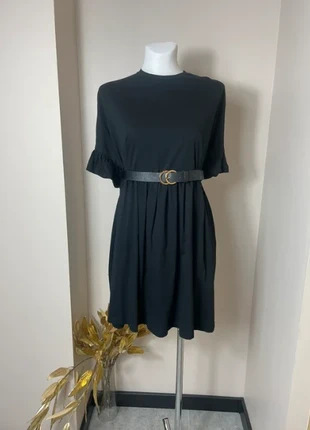 Czarna bawełniana sukienka Nasty Gal • Rozm. M • Falbanki • Stan bardzo dobry, merk: Nasty Gal, staat: Nieuw zonder prijskaartje, maat: M / 38 / 10, € 32,55, € 34,88 inclusief Kopersbescherming