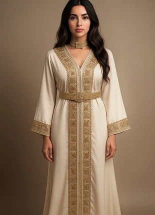 Caftan marocain idéal pour fiançailles taille L/3XL avec manches doublé, staat: Heel goed, maat: Overige, € 139,00, € 146,65 inclusief Kopersbescherming
