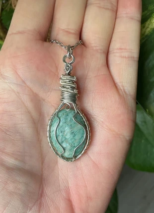 🌸 Groene amazoniet edelsteen ketting 🌸, staat: Heel goed, € 15,00, € 16,45 inclusief Kopersbescherming Pro