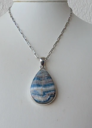 Pendentif en Blue Scheelite – Argent 925 – Harmonie céleste, état: Neuf sans étiquette, 30,00 €, 32,20 € Protection acheteurs (Pro) incluse