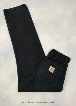 Jean Carhartt wip Noir Loose Baggy Droit modèle Simple Pant Denim - Taille XS w26 #1590, marca: Carhartt, estado: Muito bom, tamanho: PT 36 | W26, €49.00, €52.15 inclui Proteção do Comprador Pro