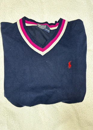 Maglione Polo Ralph Lauren blu navy con dettagli a righe, brand: Ralph Lauren, condizioni: Ottime, taglia: S, €12.00, €13.30 include la Protezione acquisti
