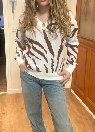 Pull léger blanc marron Mado et les autres, brand: MADO, condition: Very good, size: S / 36 / 8, €15.00, €16.45 includes Buyer Protection