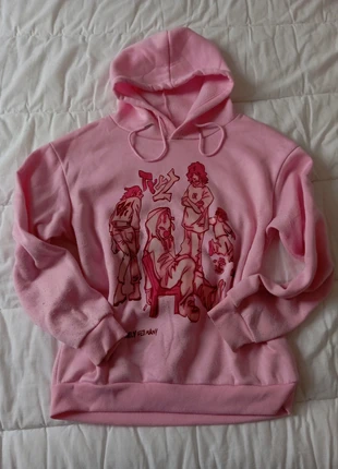 Sweat à capuche rose clair Shein à flocage S, marque: Shein, état: Très bon état, taille: S / 36 / 8, 3,50 €, 4,38 € Protection acheteurs incluse