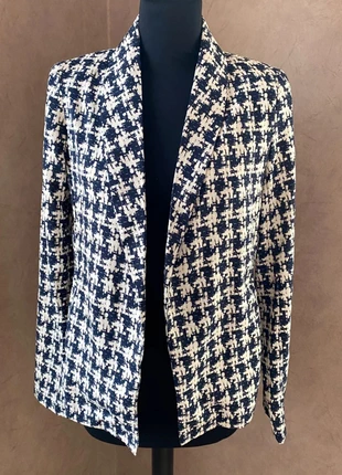 Veste blazer fluide à motif blanc/marine T38 Janis&John, brand: Janis & John, condition: New without tags, size: M / 38 / 10, €22.00, €23.80 includes Buyer Protection