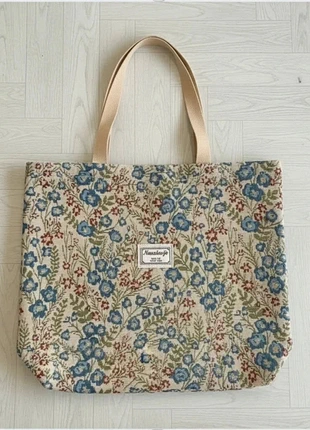 Sac à bandoulière vintage à motifs floraux bleus – Grand format pratique, marke: nanxiaojie, zustand: Sehr gut, 24,99 €, 26,94 € inklusive Vinted-Käuferschutz