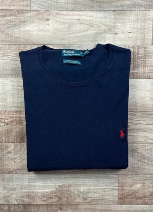 Pull fin bleu marine col rond Ralph Lauren – Cotton Knit Sweater – Homme XXL, marca: Ralph Lauren, estado: Muy bueno, tamaño: XXL, 34,00 €, 36,40 € Protección al comprador incluida