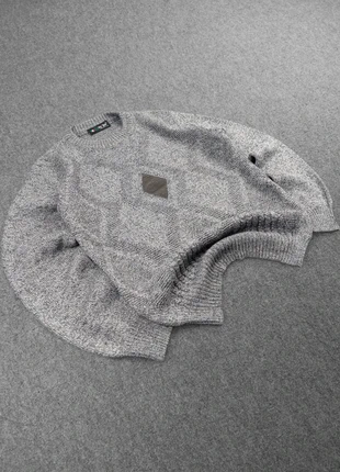 Pull Ethnic Vintage 80s en Maille Chiné Gris à Motifs Reliefs et Brodé "Losange" 50% Laine (S/M), marca: Vintage Dressing, estado: Muy bueno, tamaño: S, 21,00 €, 22,75 € Protección al comprador Pro incluida