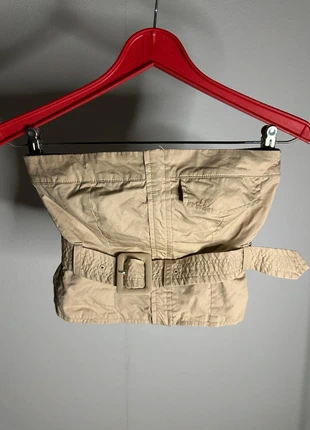 Brrskha beige strapless belted corset-style top piece vintage streetwear retro Y2K premium size XS, marque: Bershka, état: Neuf sans étiquette, taille: XS / 34 / 6, 3,99 €, 4,89 € Protection acheteurs incluse