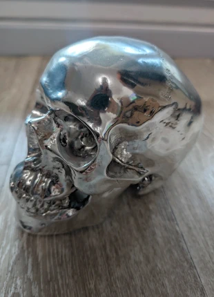 Statuette déco crâne argenté – Tirelire design, marca: sans marque, estado: Muy bueno, 13,00 €, 14,35 € Protección al comprador incluida