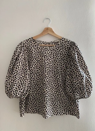Blusa de algodón con mangas abullonadas H&M, talla L., marque: H&M, état: Très bon état, taille: L / 40 / 12, 12,00 €, 13,30 € Protection acheteurs incluse