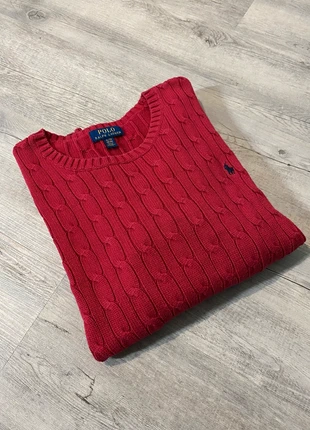 Pull torsadé Ralph Lauren homme rouge logo noir | Taille M | Très bon état, brand: Ralph Lauren, condition: Very good, size: M, €48.60, €51.73 includes Buyer Protection