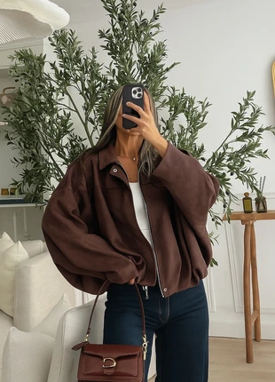 🌟Veste suédine chocolat 🍫 - oversize & tendance 🌟, condition: New without tags, size: One size, €33.00, €35.35 includes Buyer Protection