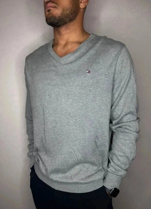 Pull à col V, Tommy Hilfiger, Gris, Taille XL, brand: Tommy Hilfiger, condition: Very good, size: XL, €32.00, €34.30 includes Buyer Protection