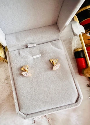 Boucles d’oreilles renard – Argent 925 & plaqué or 18k – Zirconium scintillant, merk: Savoir Joaillerie, staat: Heel goed, € 22,50, € 24,33 inclusief Kopersbescherming Pro