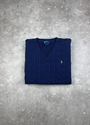 Pull Sans Manches Torsadé Polo Ralph Lauren Taille L(14-16) Fille Bleu Marine Logo Brodé Coton #R22, brand: Ralph Lauren, condition: Very good, size: L, €55.00, €58.45 includes Buyer Protection Pro
